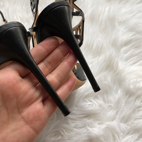 Alexandre Birman Strappy Leather Heel Sandals Black Size 38.5 / 8.5 - Picture 7 of 7